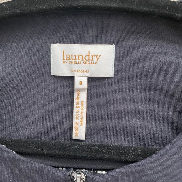 Laundry by Shelli Segal navy white suit jacket size 8 - Picture 4 of 5